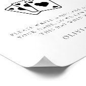 Modern Playing Cards Wedding Guestbook Sign Poster (Hoek)