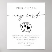 Modern Playing Cards Wedding Guestbook Sign Poster (Voorkant)