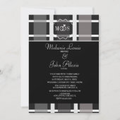 Modern Plays Grey Black White Ring Logo Wedding Kaart (Voorkant)