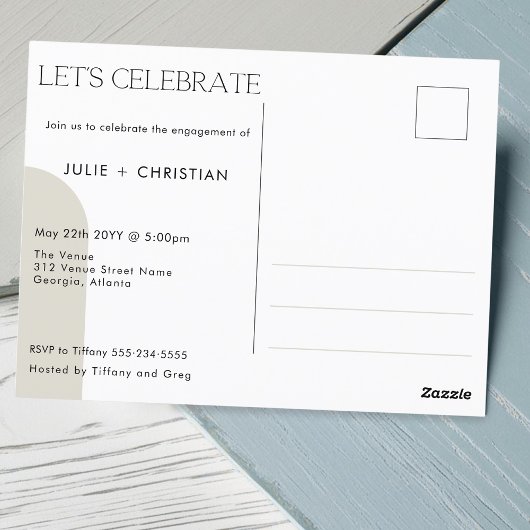 Modern plezier We zijn verloofd! verloving uitnodi Briefkaart