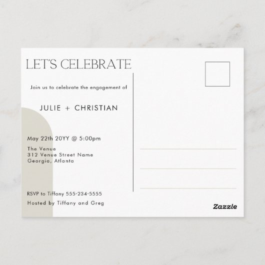 Modern plezier We zijn verloofd! verloving uitnodi Briefkaart (Achterkant)