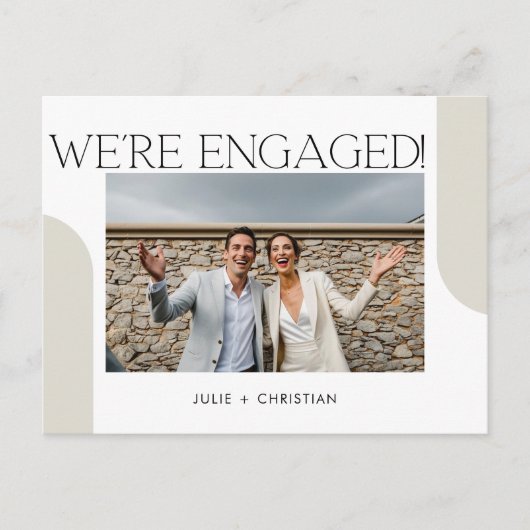 Modern plezier We zijn verloofd! verloving uitnodi Briefkaart (Voorkant)