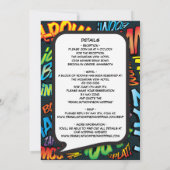 Modern Plezierig Stripboek All-in-One Bruiloft Kaart (Achterkant)