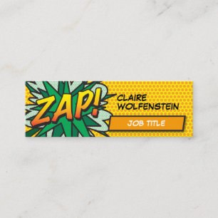 Modern Plezierige Pop Art Stripboek ZAP Mini Visitekaartje
