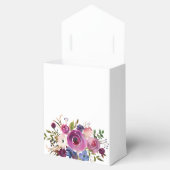 Modern Plum Blue Flowers Baby shower Favor Box Bedankdoosjes (Geopend)
