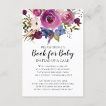 Modern Plum Floral Baby shower Boek voor Baby