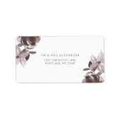 Modern Plum Floral Bruiloft Retourlabel Etiket (Voorkant)