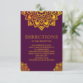 Modern Plum Gold Mandala Indiaanse richting Kaart (Staand voorkant)