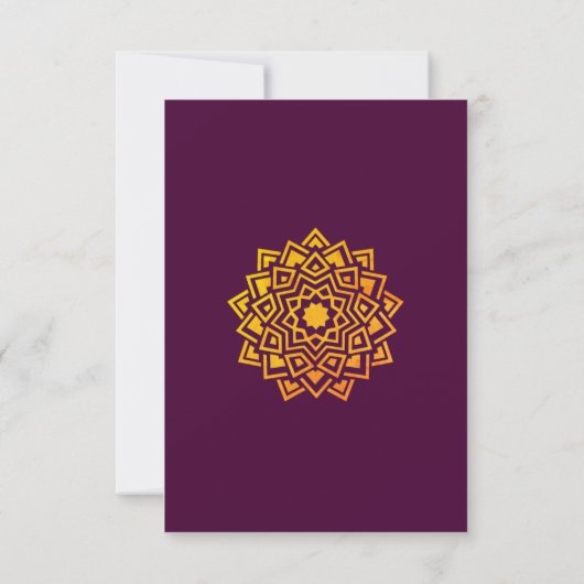 Modern Plum Gold Mandala Indiaanse richting Kaart (Achterkant)