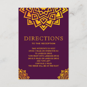 Modern Plum Gold Mandala Indiaanse richting Kaart