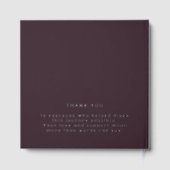 Modern Plum Graduation Photo Silver Gastenboek (Achterkant)
