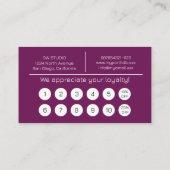 Modern Plum Hairdresser Flat Loyalty Card (Achterkant)
