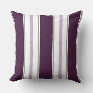 Modern Plum Lavender Grey White Stripes    Kussen