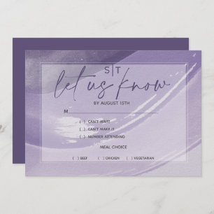 Modern Plum Meal Choice RSVP Waterverf Strokes Kaart