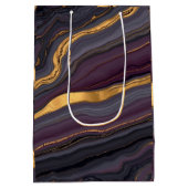 Modern Plum Metallic Agate Marble Abstract Art Medium Cadeauzakje (Achterkant)