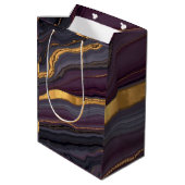 Modern Plum Metallic Agate Marble Abstract Art Medium Cadeauzakje (Achterkant Gekanteld)