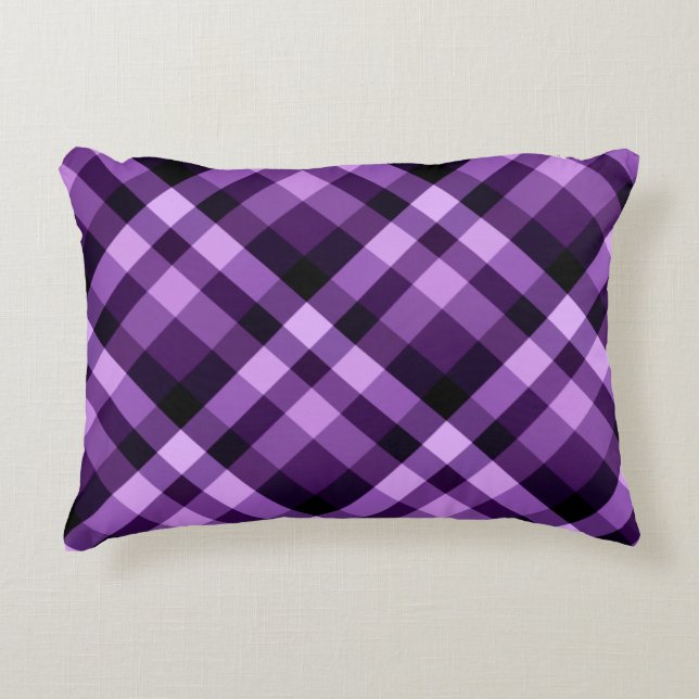 Modern Plum Paars Pset Pattern Accent Pillow Accent Kussen (Voorkant)