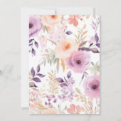 Modern Plum Paarse Floral Baby shower Kaart (Achterkant)