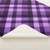 Modern Plum Paarse geruite kleine sherpa deken (3/4)