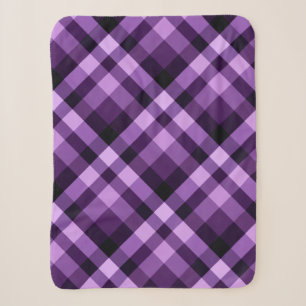Modern Plum Paarse geruite kleine sherpa deken