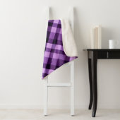 Modern Plum Paarse geruite kleine sherpa deken (In situ)