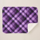 Modern Plum Paarse geruite kleine sherpa deken (Voorkant (horizontaal))