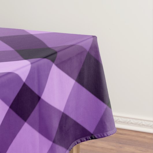 Modern Plum Paarse geruite patroondoek groot tafel Tafelkleed (Voorbeeld)