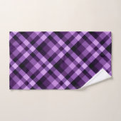 Modern Plum Paarse geruite Pattern Badhanddoek Set Bad Handdoek (Handdoek)