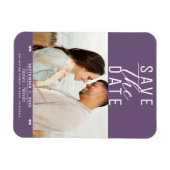 Modern Plum Paarse Save the Date Wedding Photo Magneet (Horizontaal)