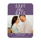 Modern Plum Paarse Save the Date Wedding Photo Magneet (Verticaal)