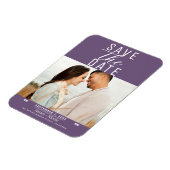 Modern Plum Paarse Save the Date Wedding Photo Magneet (Linkerzijde)