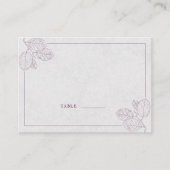 Modern Plum Silver Grey Botanical Outline Elegant Plaatskaartje (Voorkant)