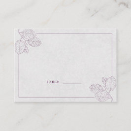 Modern Plum Silver Grey Botanical Outline Elegant Plaatskaartje