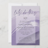 Modern Plum Waterverf Strokes Invitation Kaart (Voorkant)