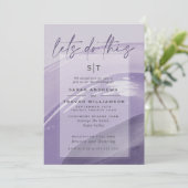 Modern Plum Waterverf Strokes Invitation Kaart (Staand voorkant)