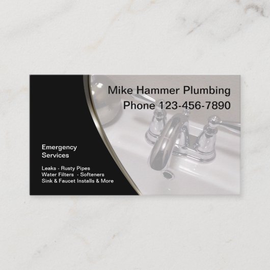 Modern Plumber Sink Faucet Design Visitekaartje (Voorkant)