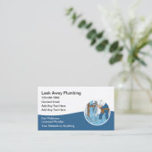 Modern Plumbing Plumber Service Business Cards Visitekaartje (Staand voorkant)