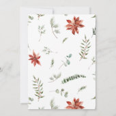 Modern Poinsettia Berry Greenery kerstfeest Kaart (Achterkant)