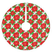 Modern Poinsettia Bloempatroon Kerstboom Rok (Voorkant)
