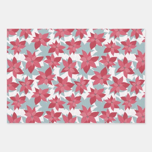 Modern Poinsettia Buffalo Check + Pset Inpakpapier Vel (Voorkant)