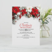 Modern Poinsettia Christmas Brunch Kaart (Staand voorkant)