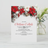 Modern Poinsettia Christmas Cocktails Kaart (Staand voorkant)