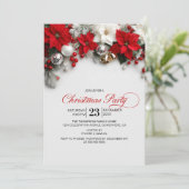 Modern Poinsettia Christmas Party Kaart (Staand voorkant)