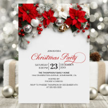 Modern Poinsettia Christmas Party