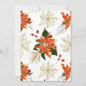 Modern Poinsettia Citrus Winter Wedding Invitation Kaart (Achterkant)