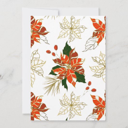 Modern Poinsettia Citrus Winter Wedding Invitation Kaart (Achterkant)