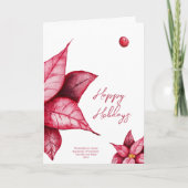 Modern Poinsettia Gevouwen Kerstvakantie Kaart (Voorkant)