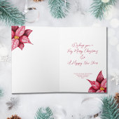 Modern Poinsettia Gevouwen Kerstvakantie Kaart