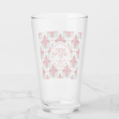 Modern Poinsettia pattern christmas white bg Glas (Achterkant)