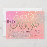 Modern pok Dot Surprise Boy Gold Foil Baby shower